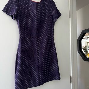 Sandro Blue Sheath Mini Dress Crew Neck